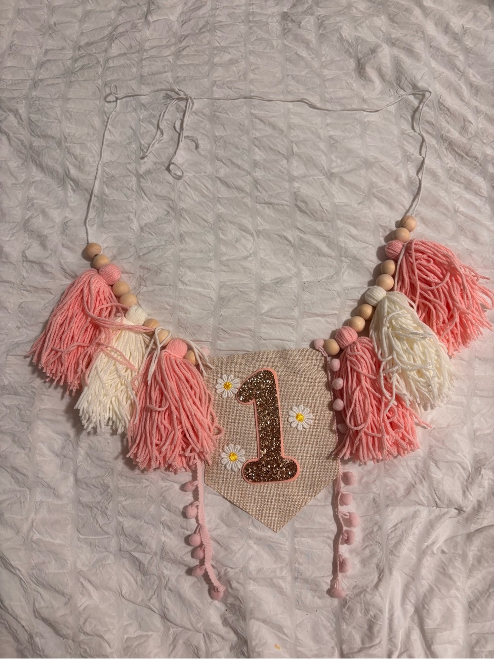 1st Birthday Girl Party Decor Set Crown Banner Cake Topper
